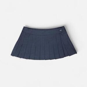 Dark grey pleated mini skirt
